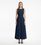 LadyLuxury | Sculptural Pleated Sleeveless A-Line Midi Dress