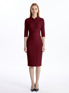 LadyLuxury | Elegant Waist-Cinching Midi Dress - Long Sleeve Minimalist Bodycon for Office & Evening