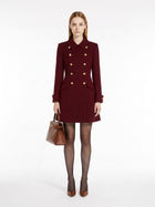 LadyLuxury | Double-Breasted Mini Coat Dress with Gold Crest Buttons