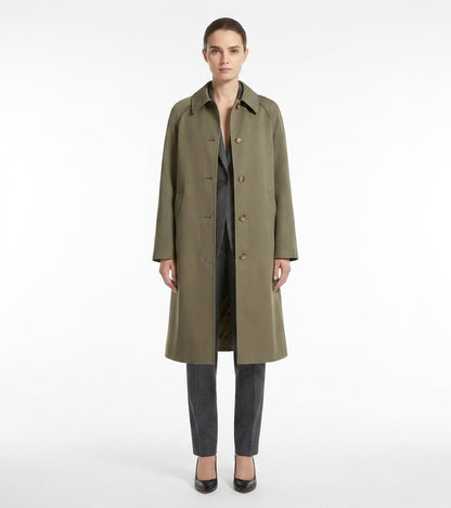 LadyLuxury | British Heritage Long Trench Coat - Classic A-Line Overcoat for Office & Commute