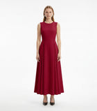LadyLuxury | Sculptural Pleated Sleeveless A-Line Midi Dress