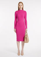 LadyLuxury | Parisian Knit Midi Dress - Elegant Ribbed Bodycon with Gold Button Detail