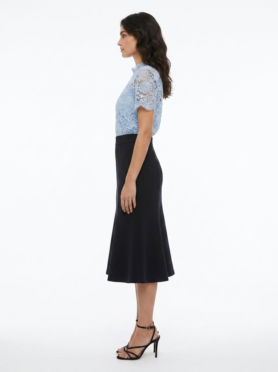 LadyLuxury | Elegant High Waist Chiffon Fishtail Skirt - Flowy Trumpet Silhouette