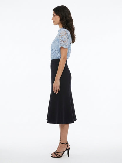 LadyLuxury | Elegant High Waist Chiffon Fishtail Skirt - Flowy Trumpet Silhouette