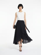 LadyLuxury | Irregular Chiffon A-Line Pleated Long Skirt - Elegant Summer Style
